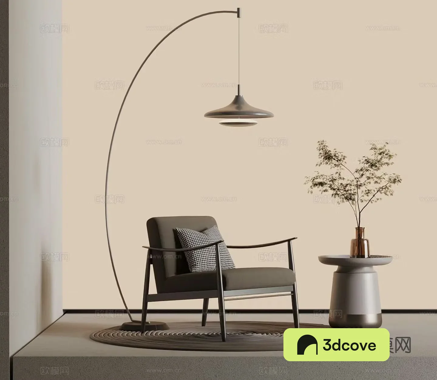 Modern armchair lounge chair floor lamp