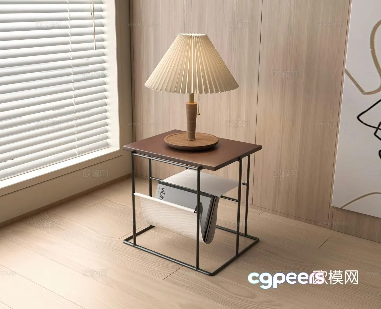 Medieval corner table and side table 3D model
