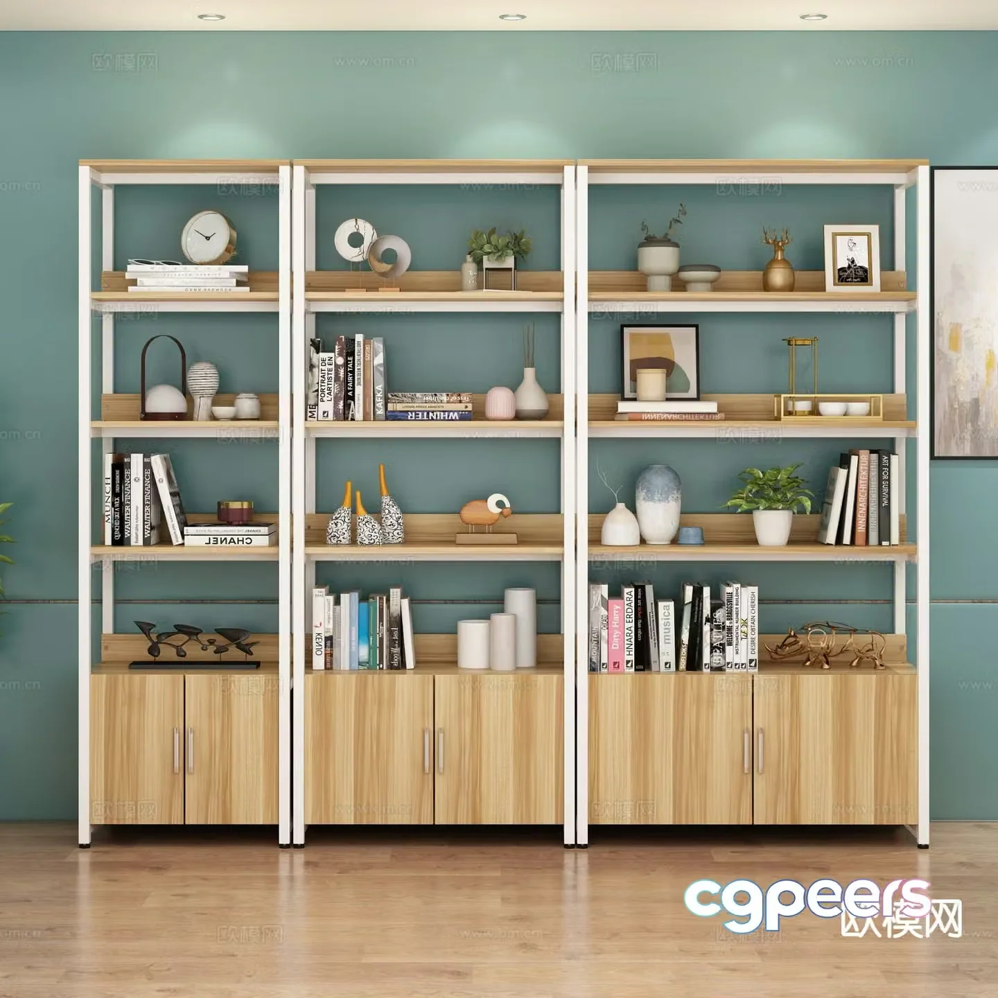 Modern decorative cabinet shelf 3d model