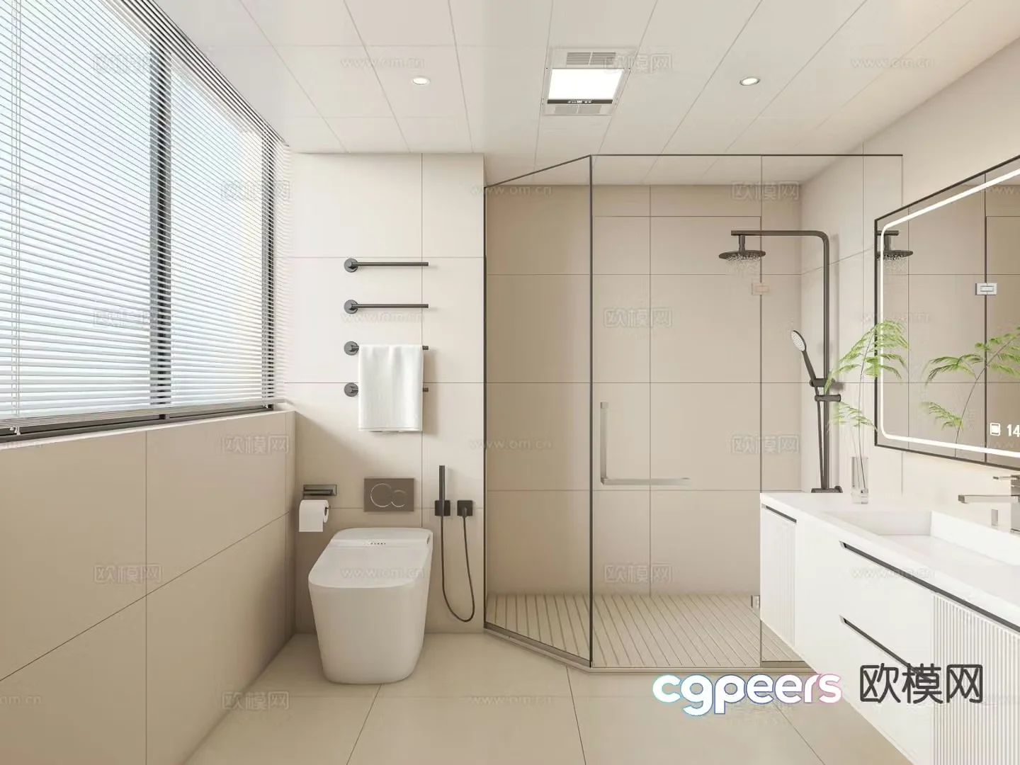 Modern bathroom bathroom 3d model
