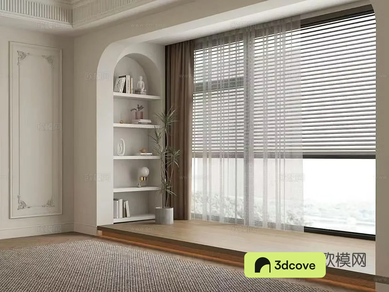 French American balcony venetian curtain gauze