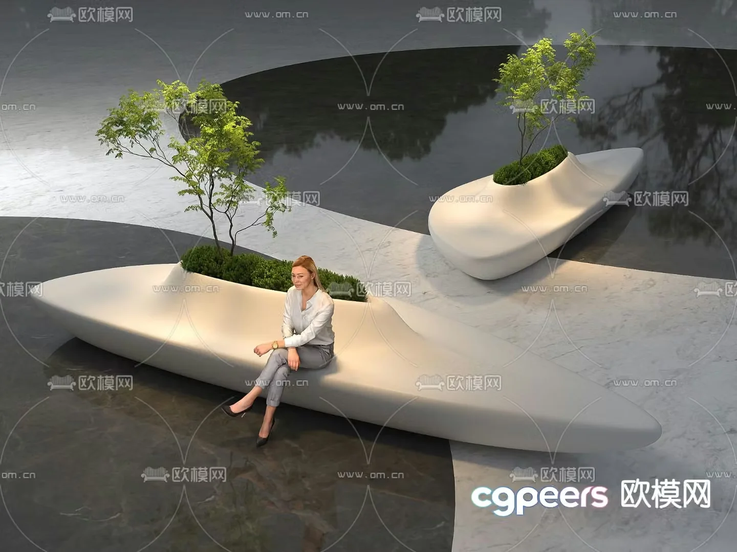 Modern leisure seat special shaped seat 3d model