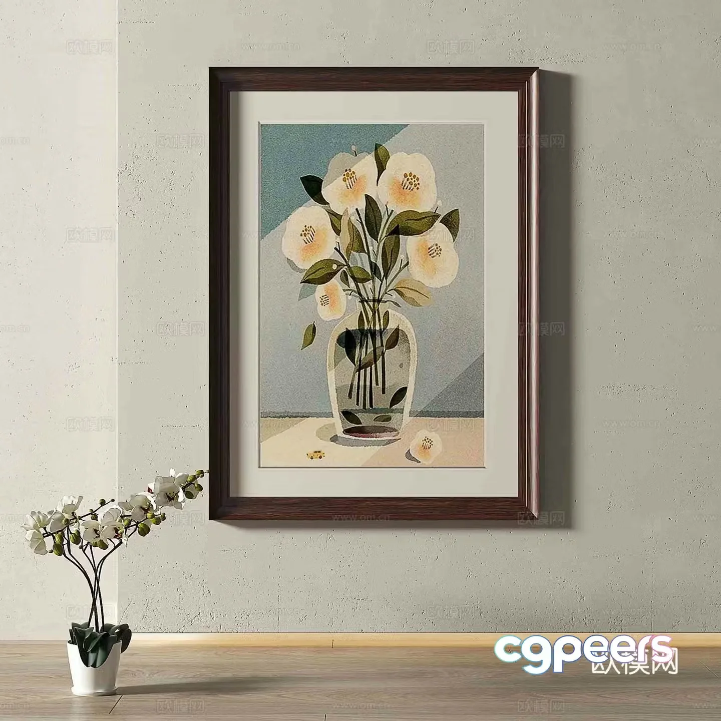 Modern European retro decorative painting 3d model