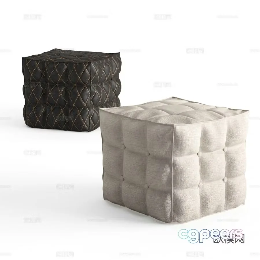 modern sofa stool stool cushion ottoman 3d model