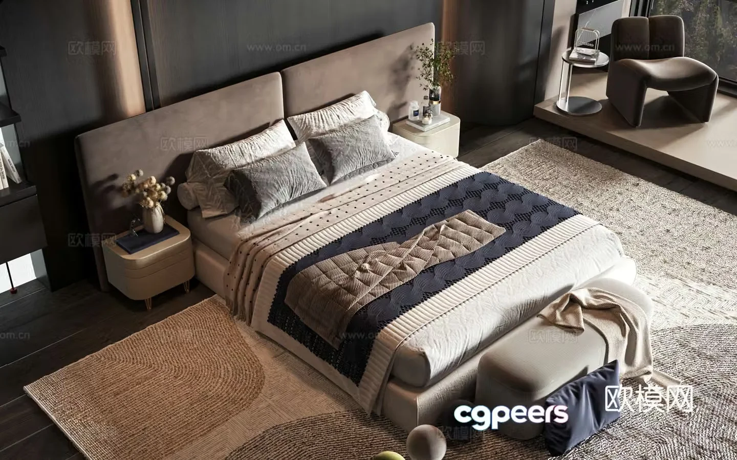 Modern style product bed 3d model