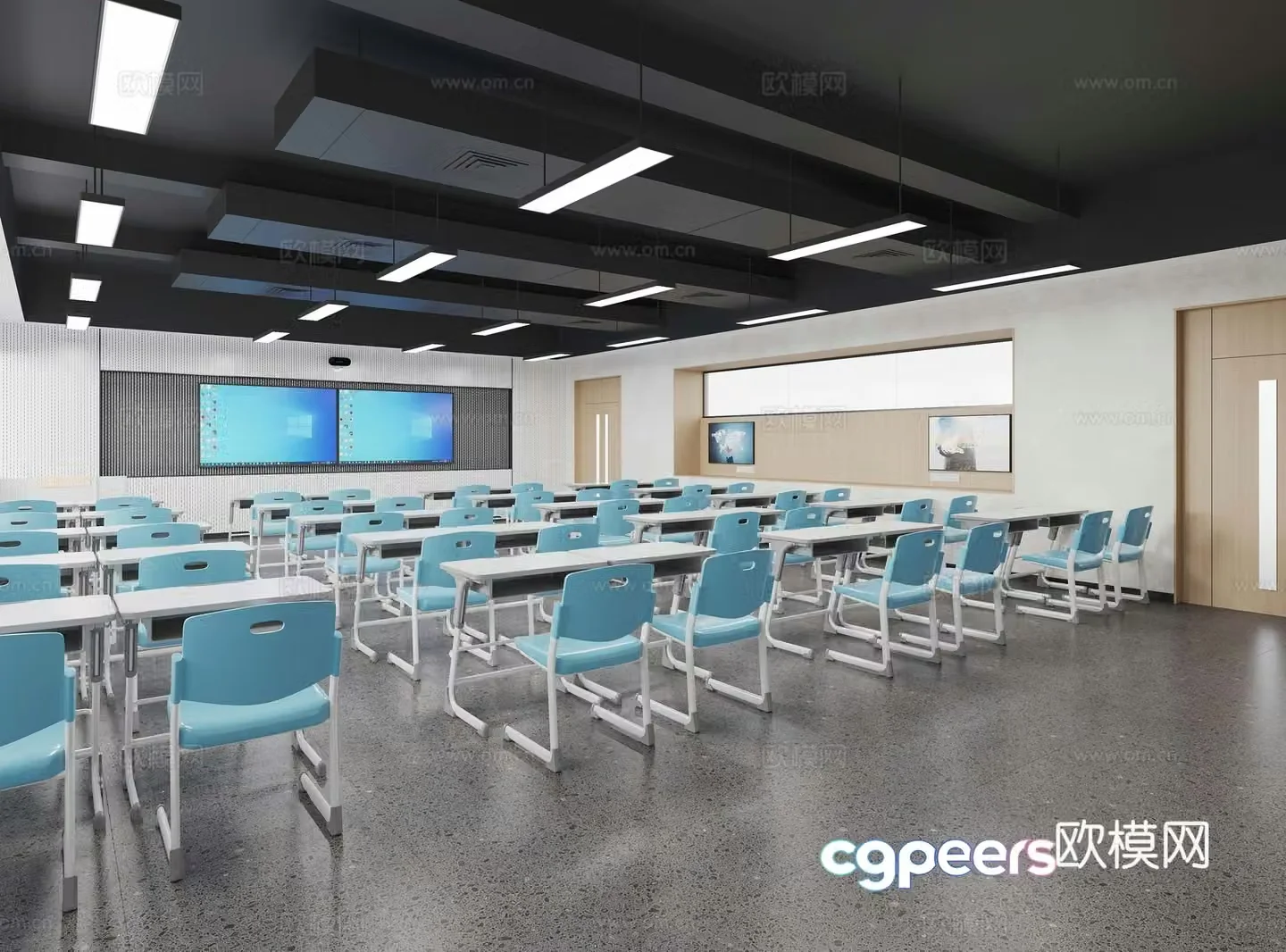 Modern minimalist classroom smart classroom 3D model