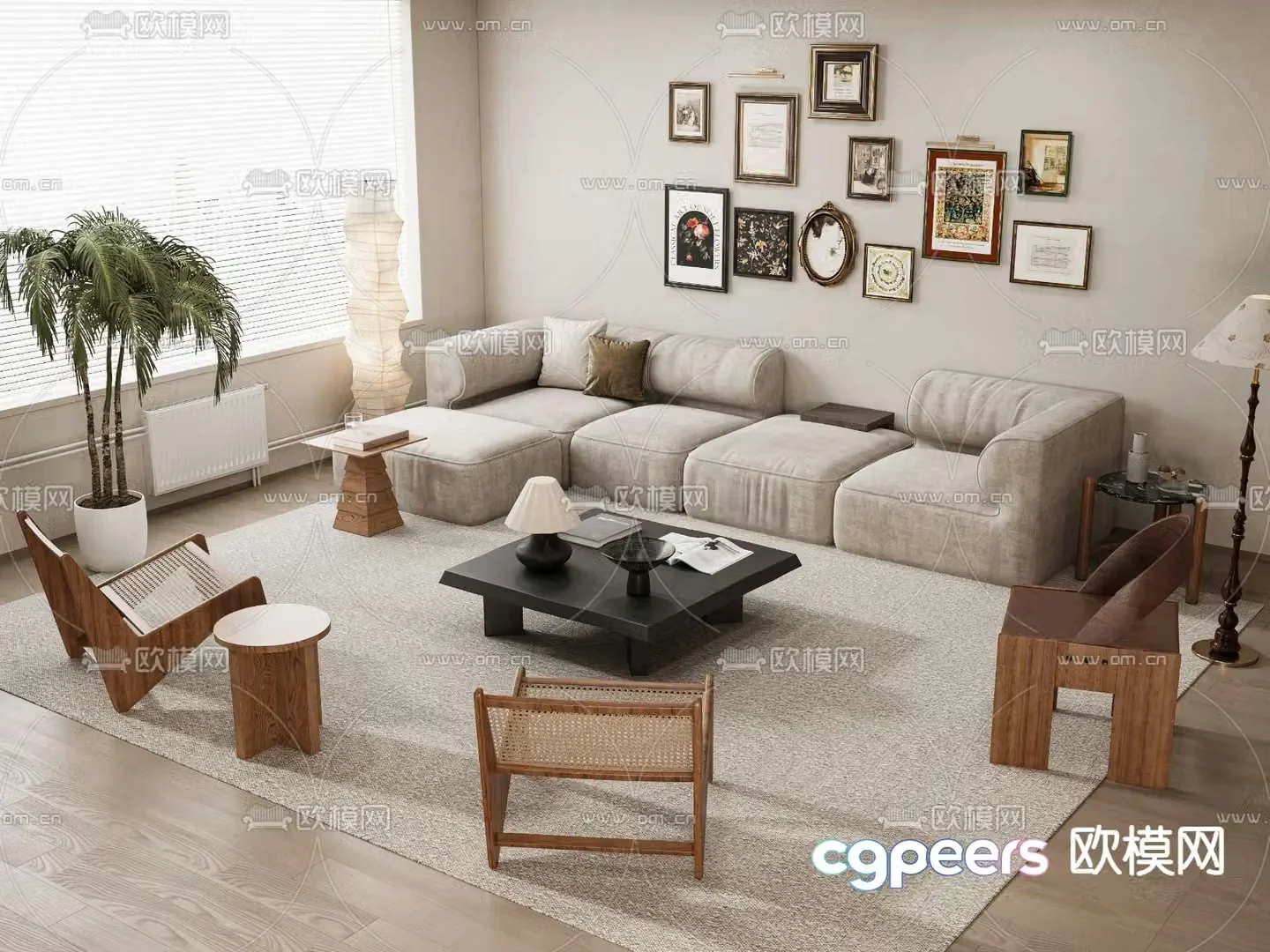 Wabi Sabi modular sofa corner sofa 3d model