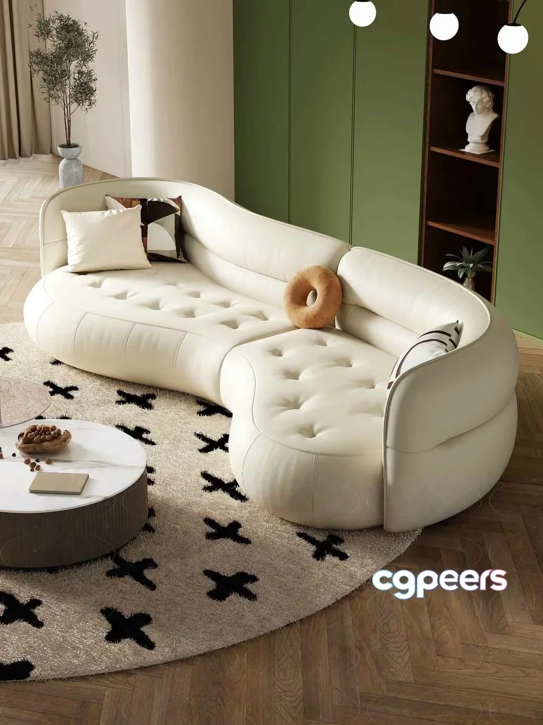 Modern White Sofa 3D Model – 1715 – CORONA Render