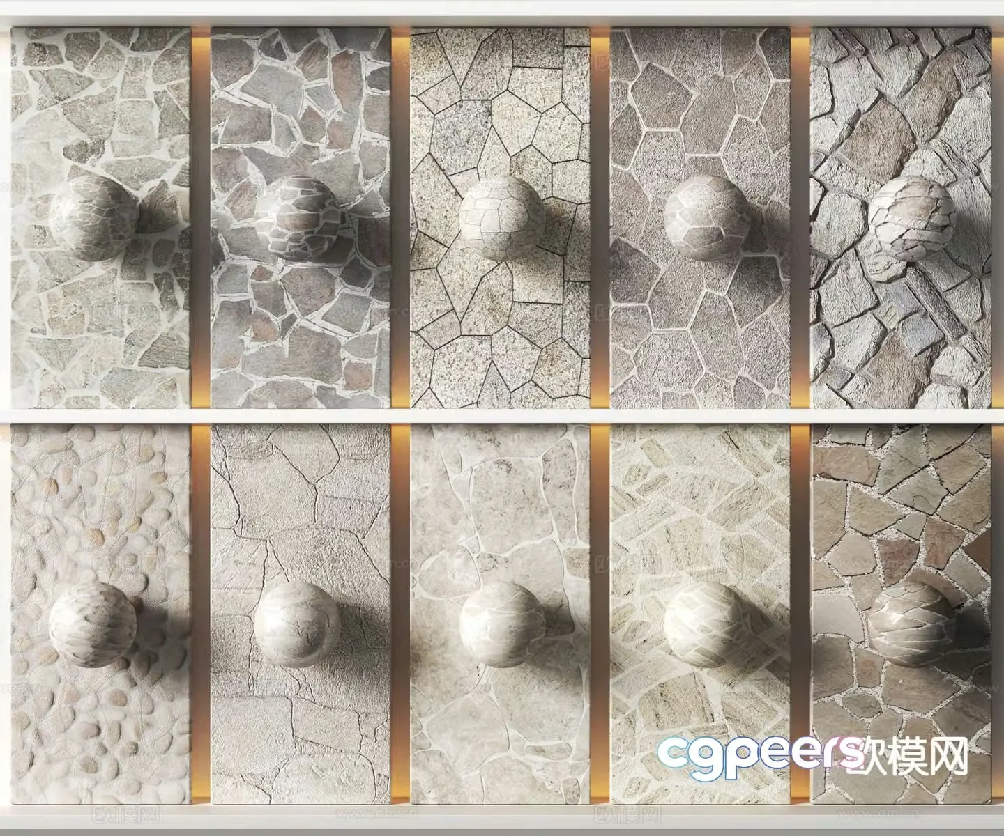 Modern cultural stone stone wall 3d model