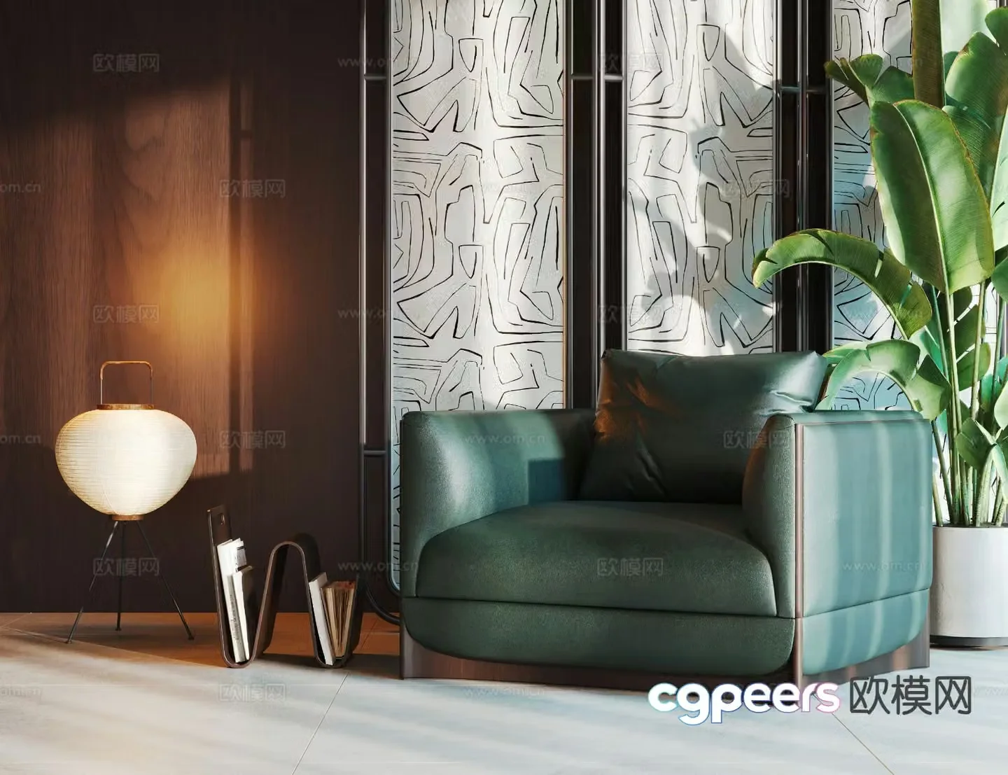 Modern single sofa leisure sofa 3d model