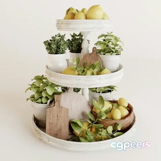 3ds Max Free – Decorative set with mini-greens and lemons