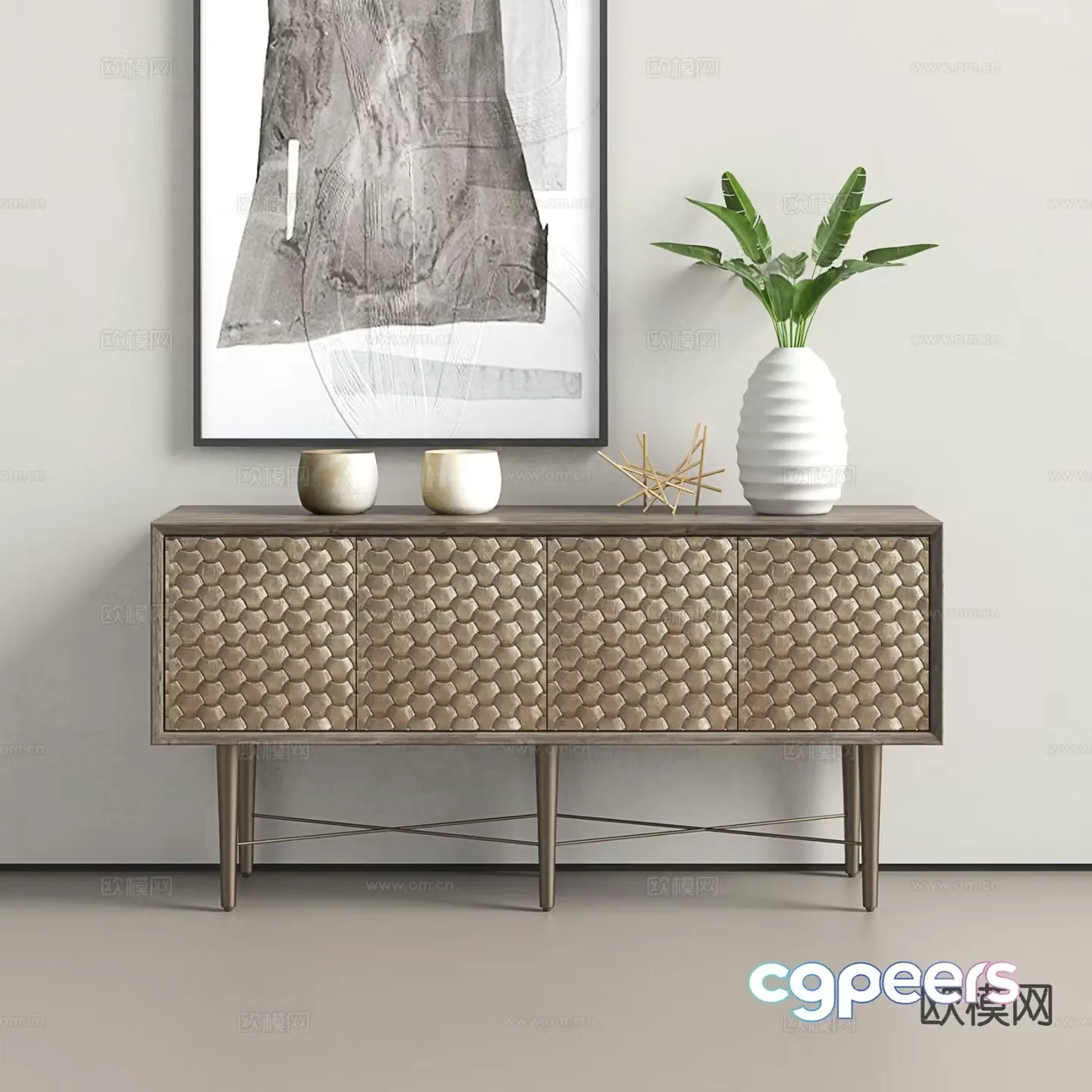 American sideboard 3d model