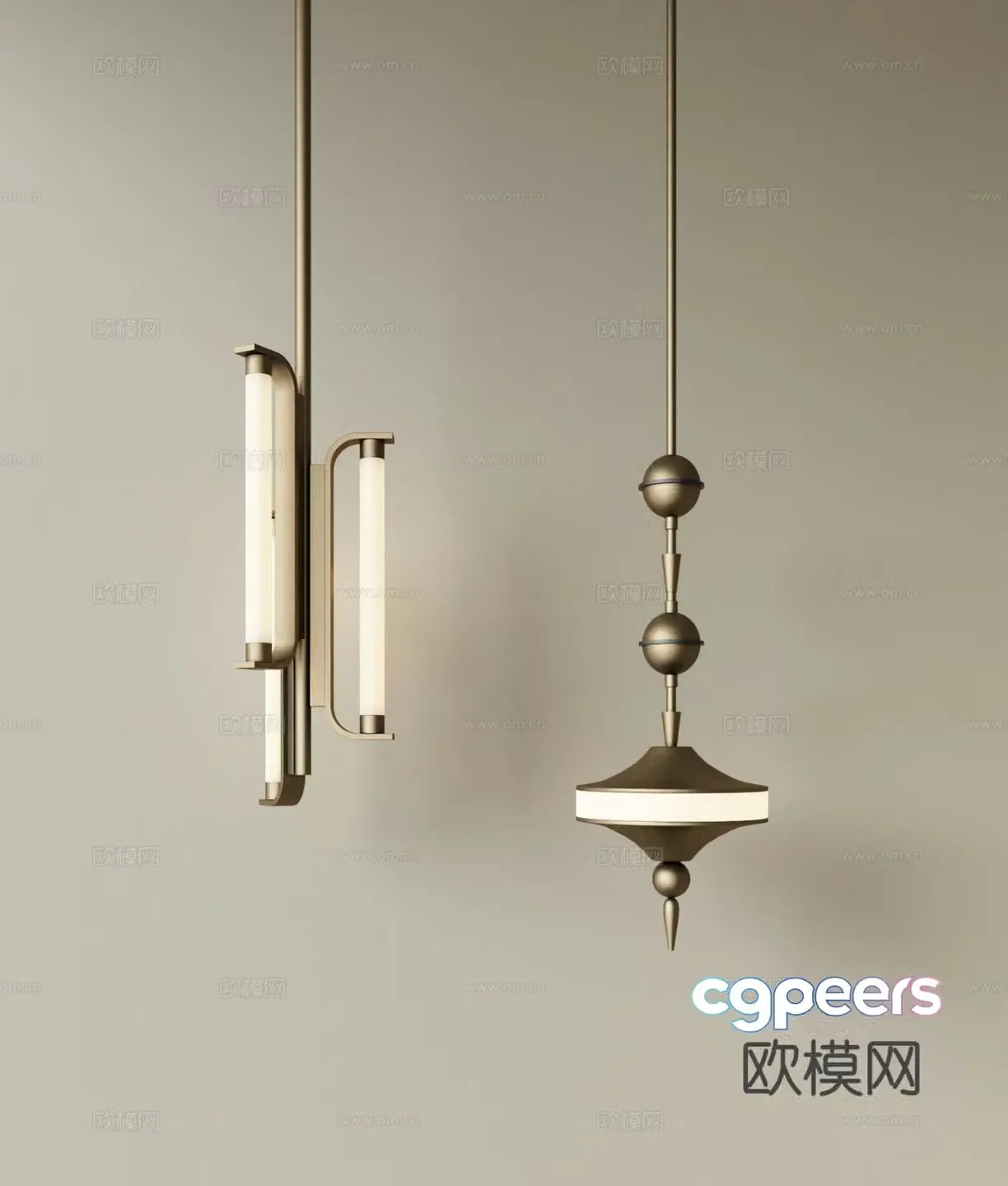 Light luxury chandelier bedside chandelier 3d model