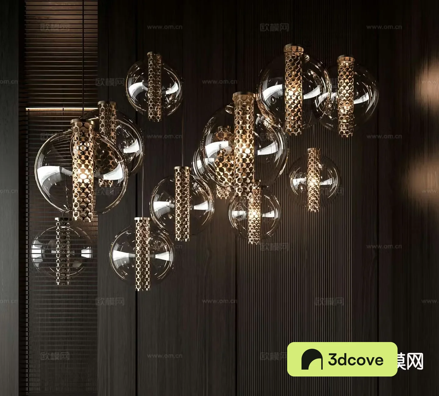 Light luxury glass chandelier