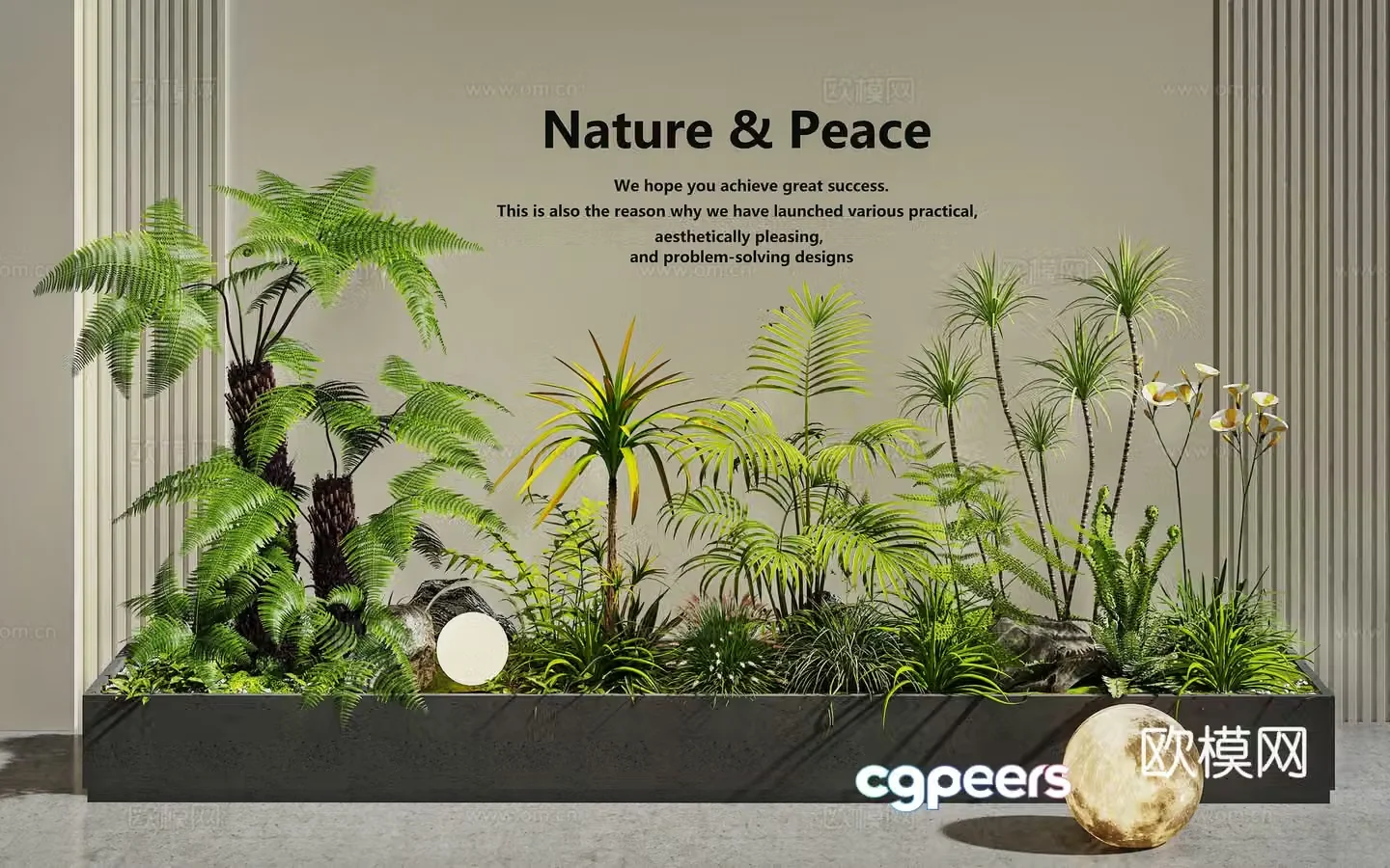 Plant pile Indoor landscape Green plant combination Flower bed flower pond Garden landscape Landscape 3D model
