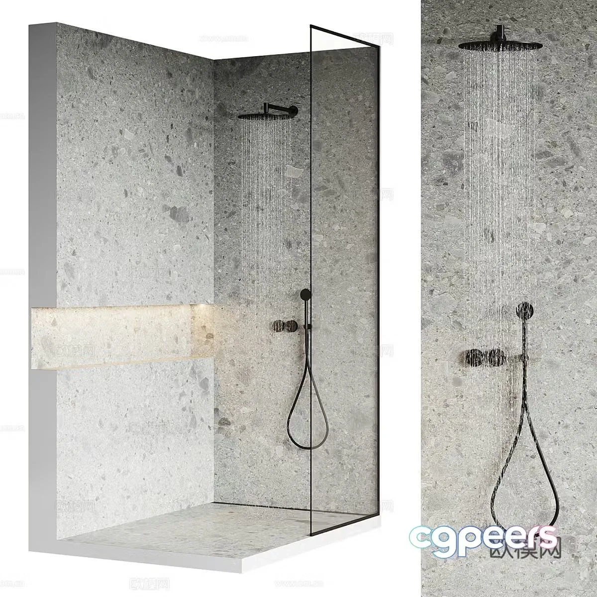 Modern Italian shower room 3d model