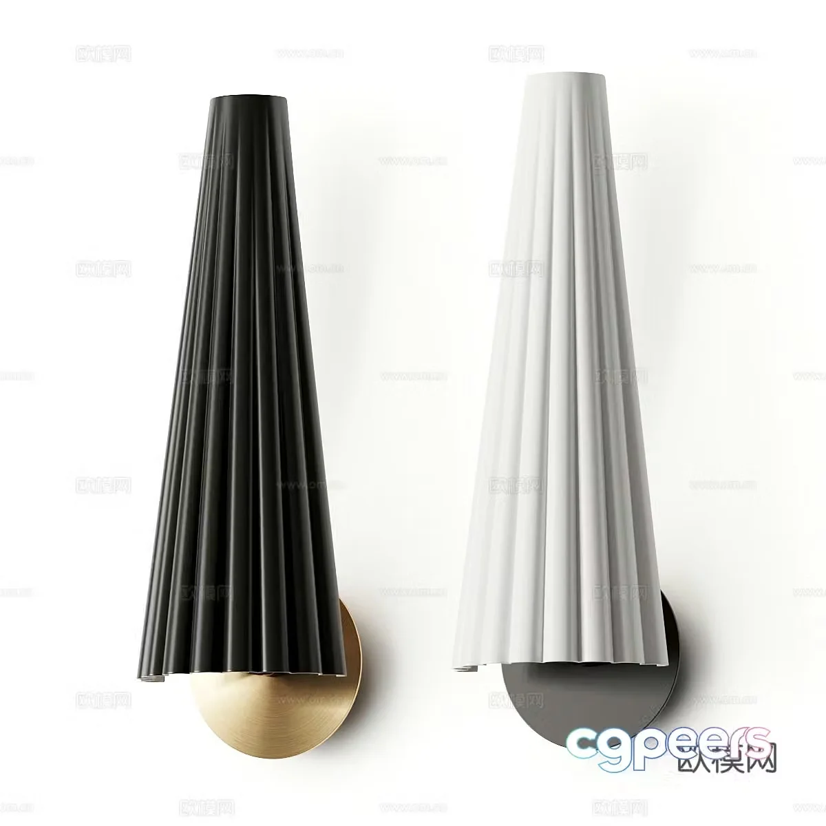New Chinese style light luxury umbrella metal wall lamp 3D model