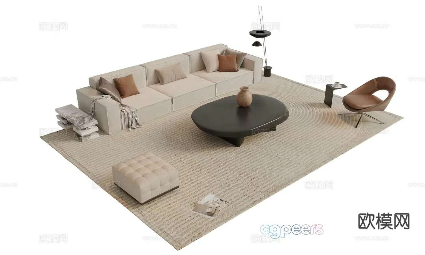 Modern sectional sofa 3d model