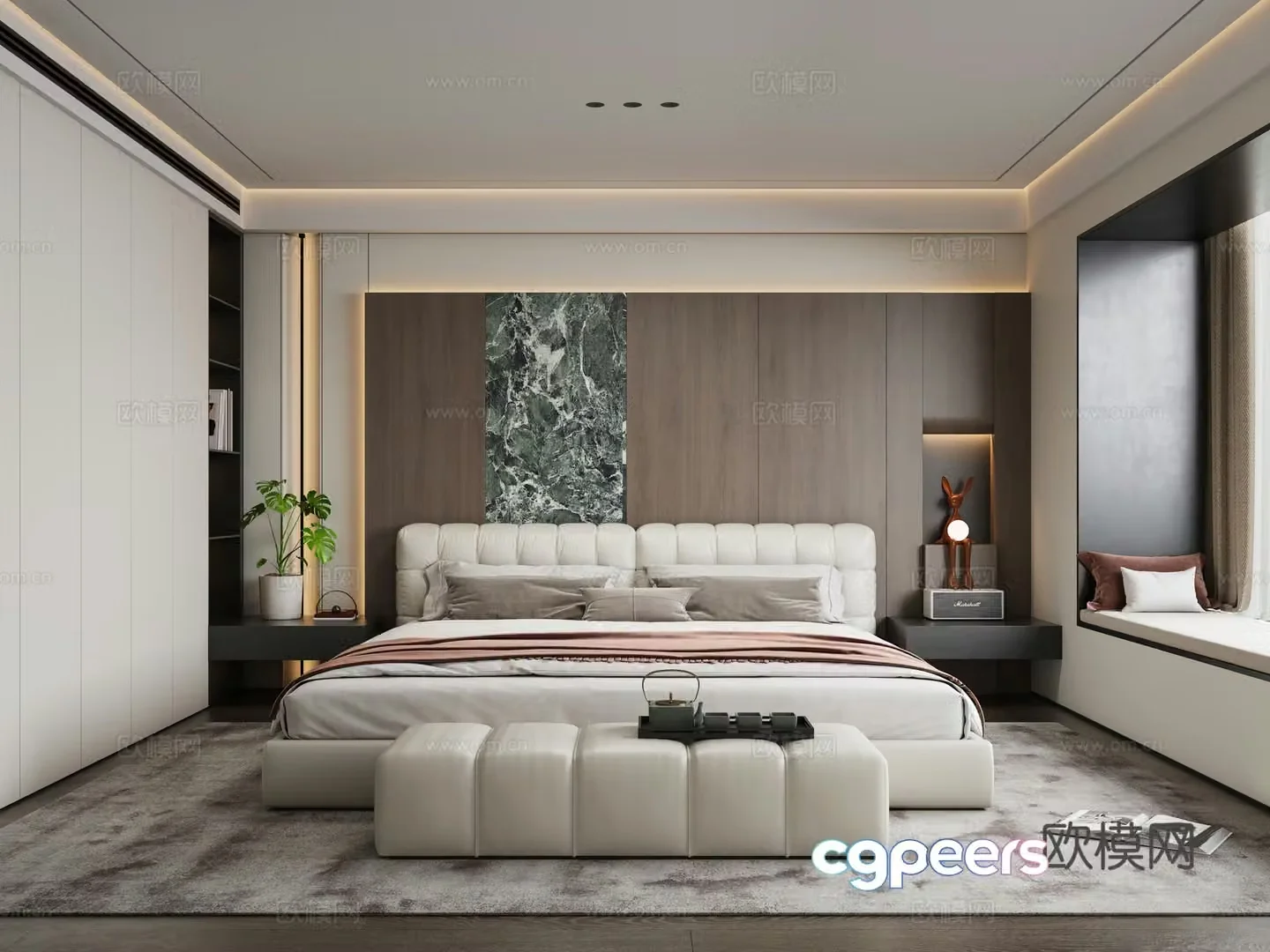 Italian bedroom master bedroom 3d model