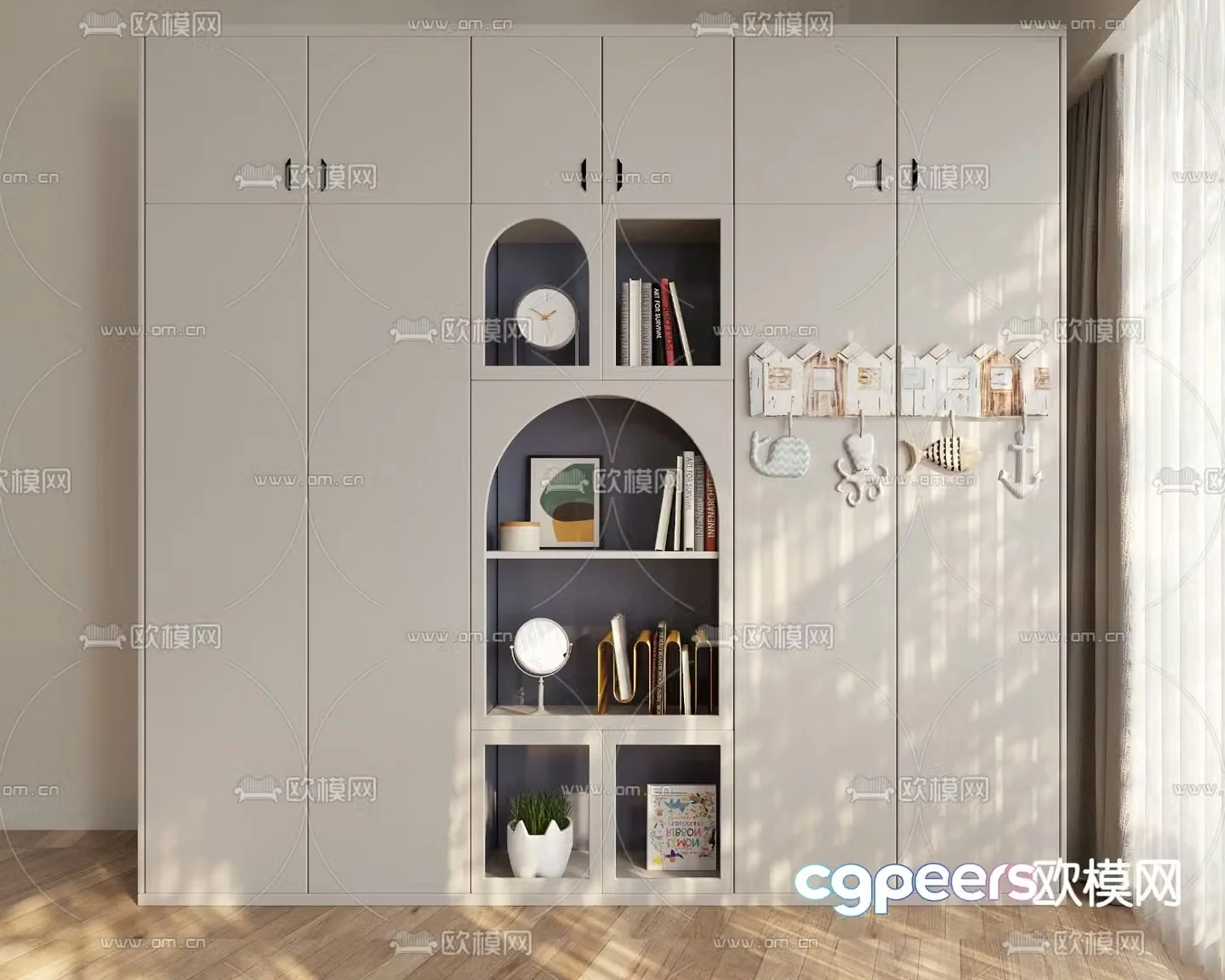 Children’s decorative cabinet bookcase wardrobe 3d model