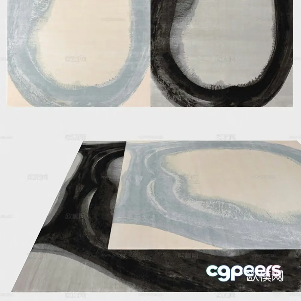 Carpet square rug 3d model