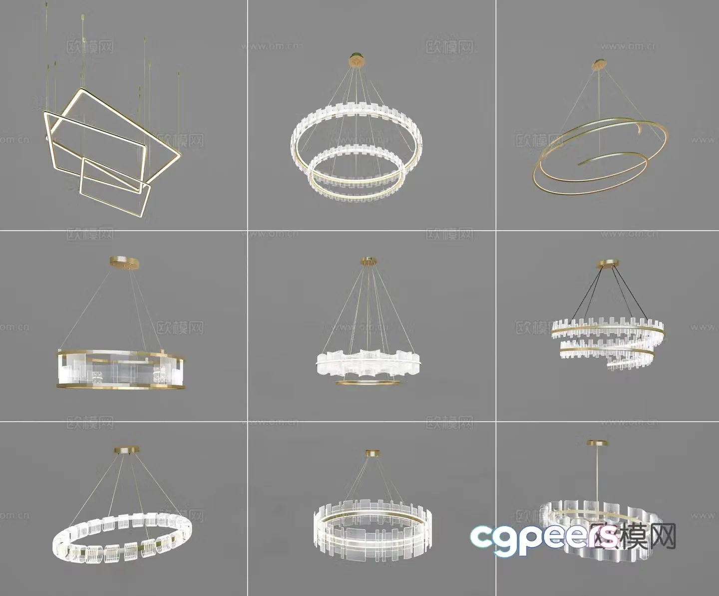 Modern crystal chandelier 3d model