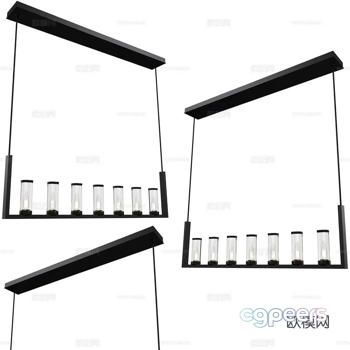 Modern minimalist chandelier restaurant chandelier 3d model