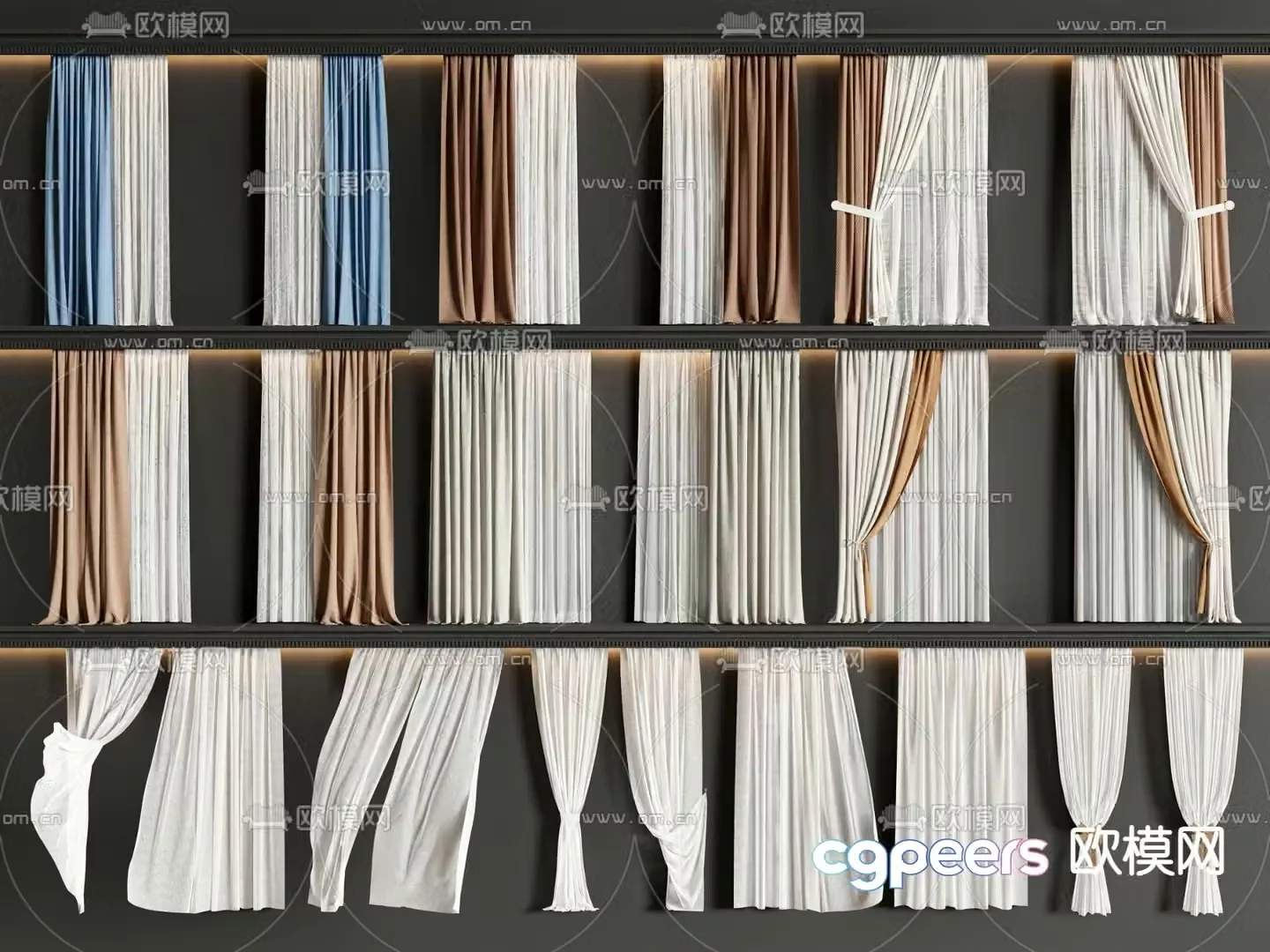 Plain curtains 3d model