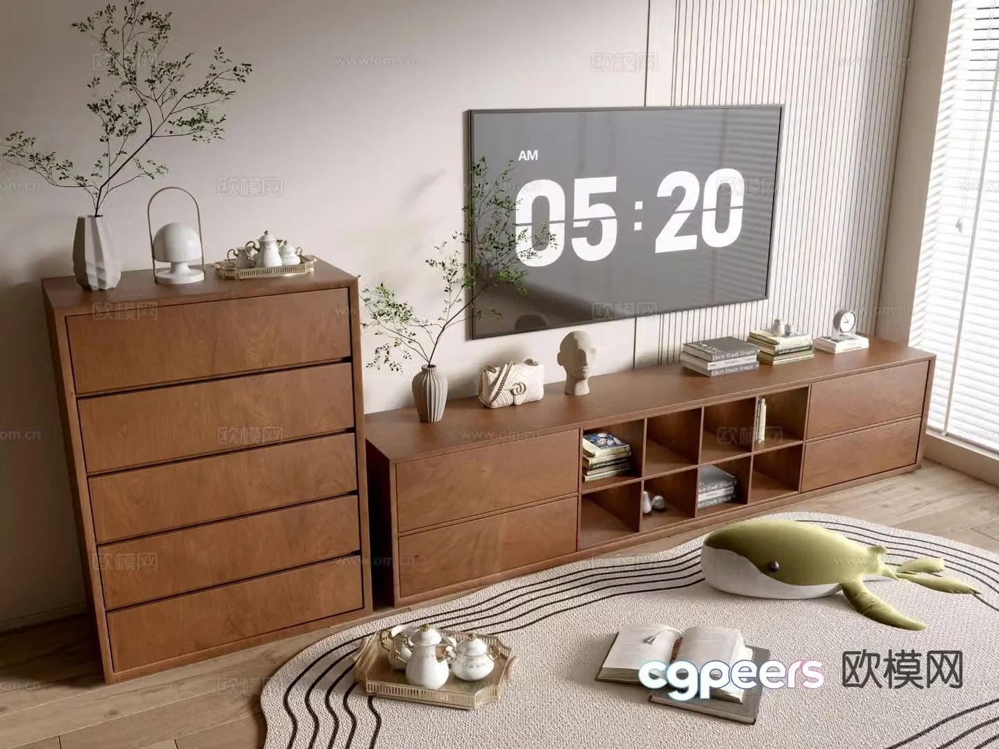Wabi-sabi TV cabinet 3d model