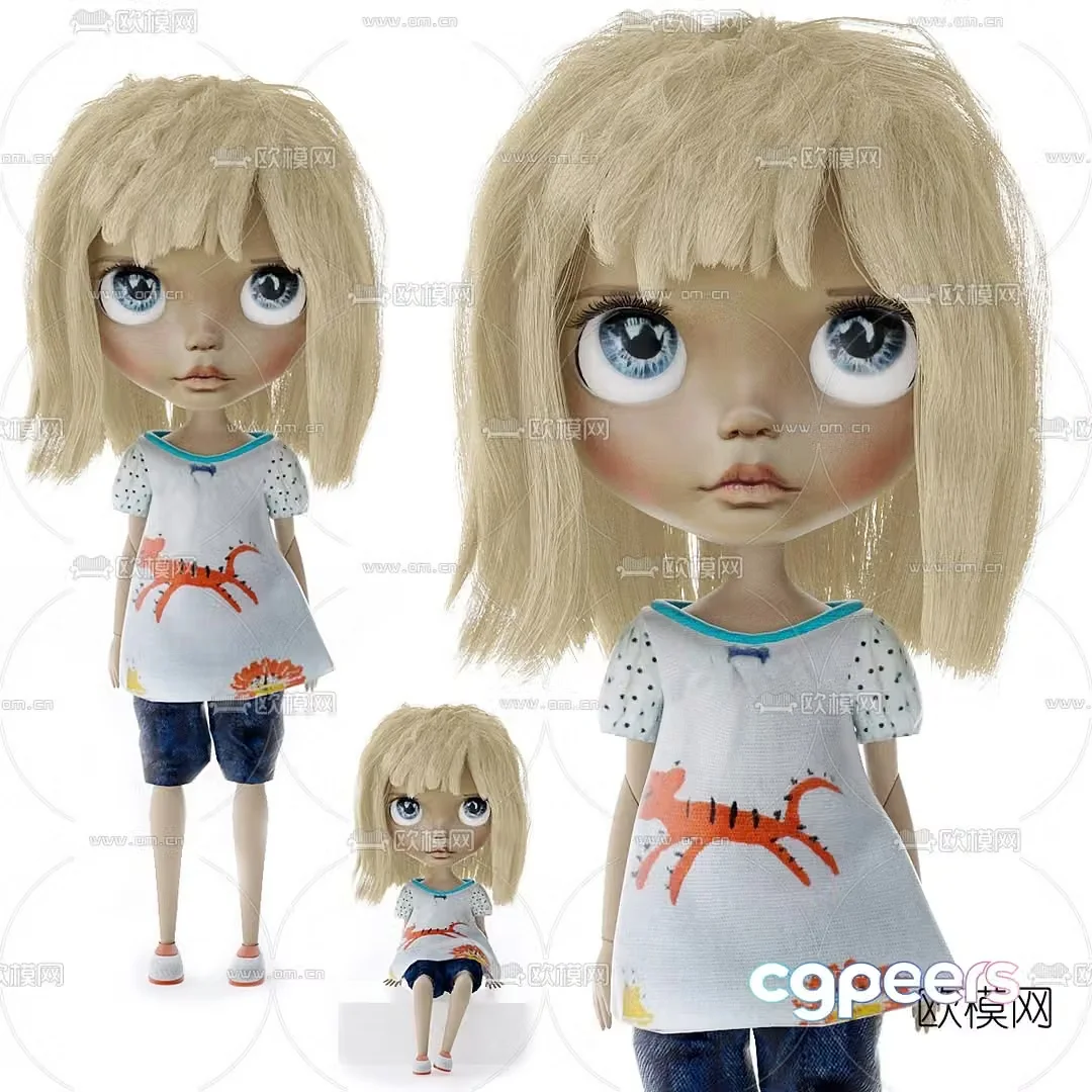 Modern Barbie doll toy 3d model