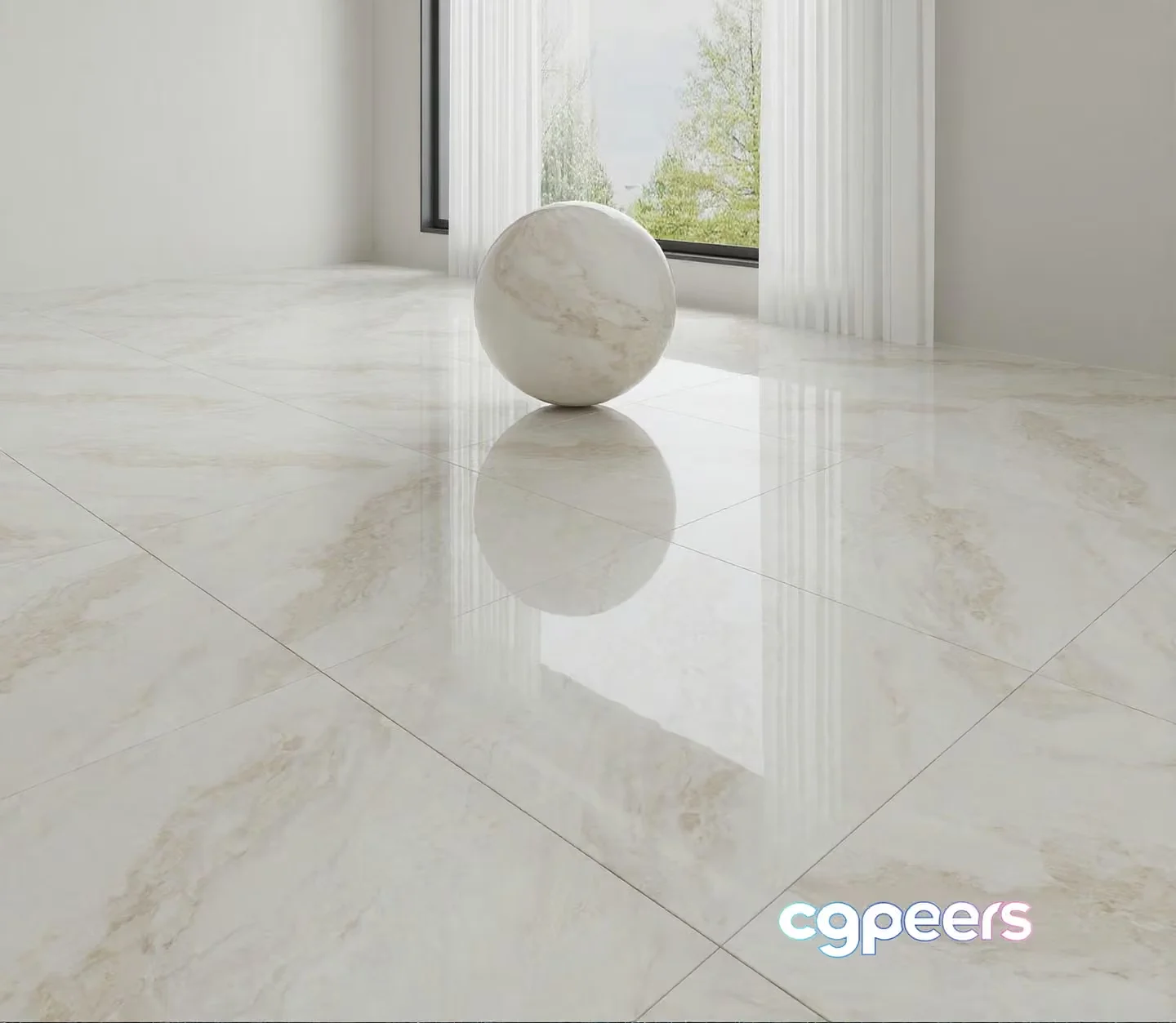 A Marble Ball 3D Model – 6165 – VRAY Render