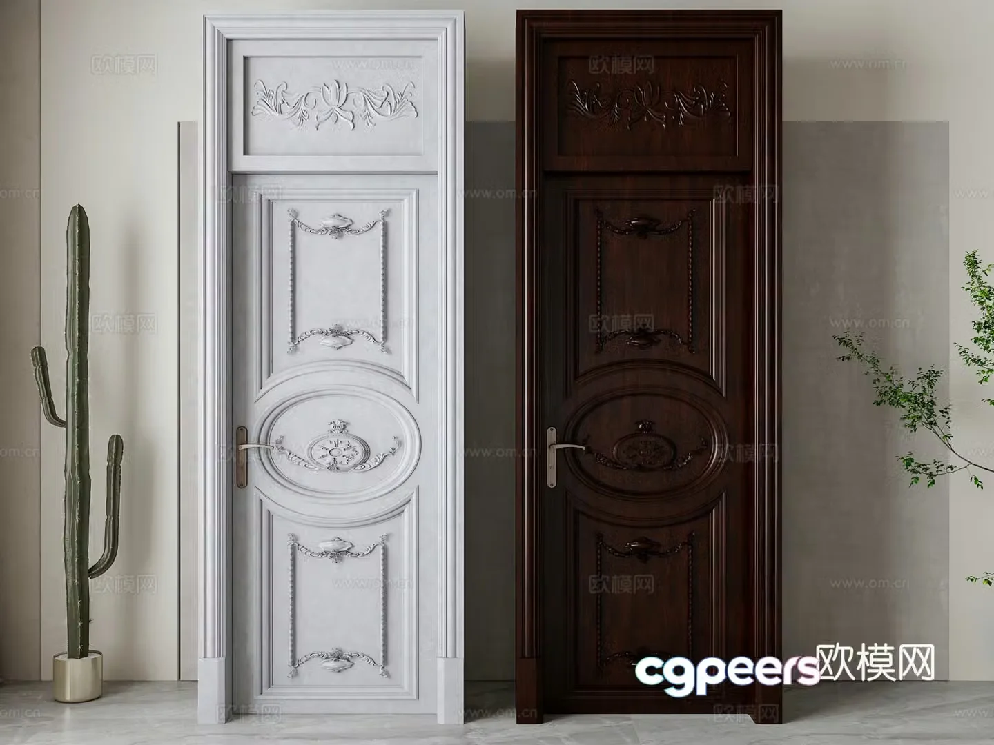 American bedroom single-door 3D model