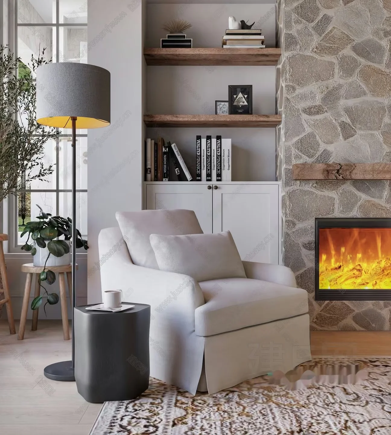 Cozy Living Room 3D Model – 18227 – VRAY Render