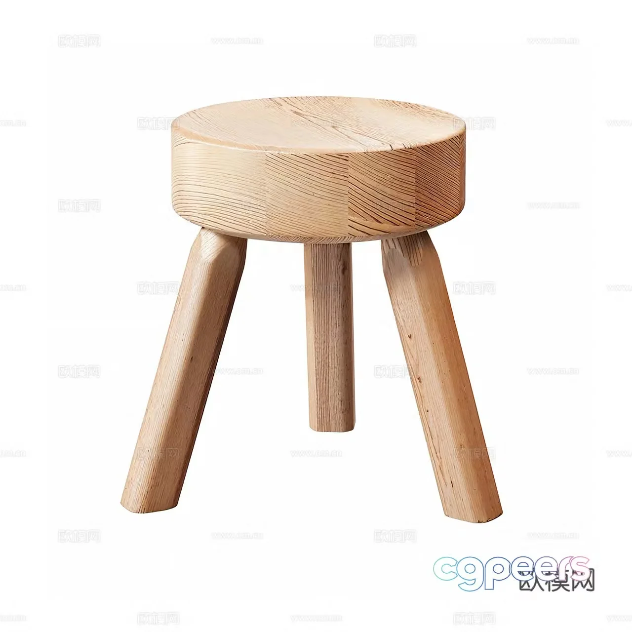 Frama Nordic stool wooden stool round stool small stool pine stool minimalist stool 3d model