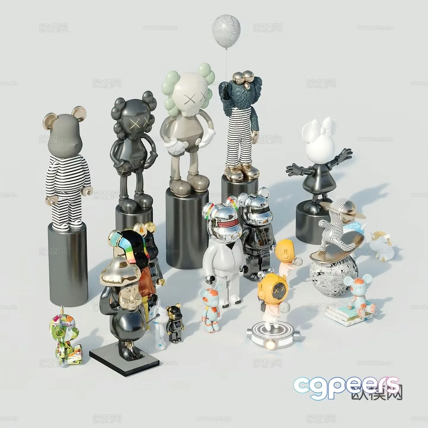 3d model of ornaments doll figure