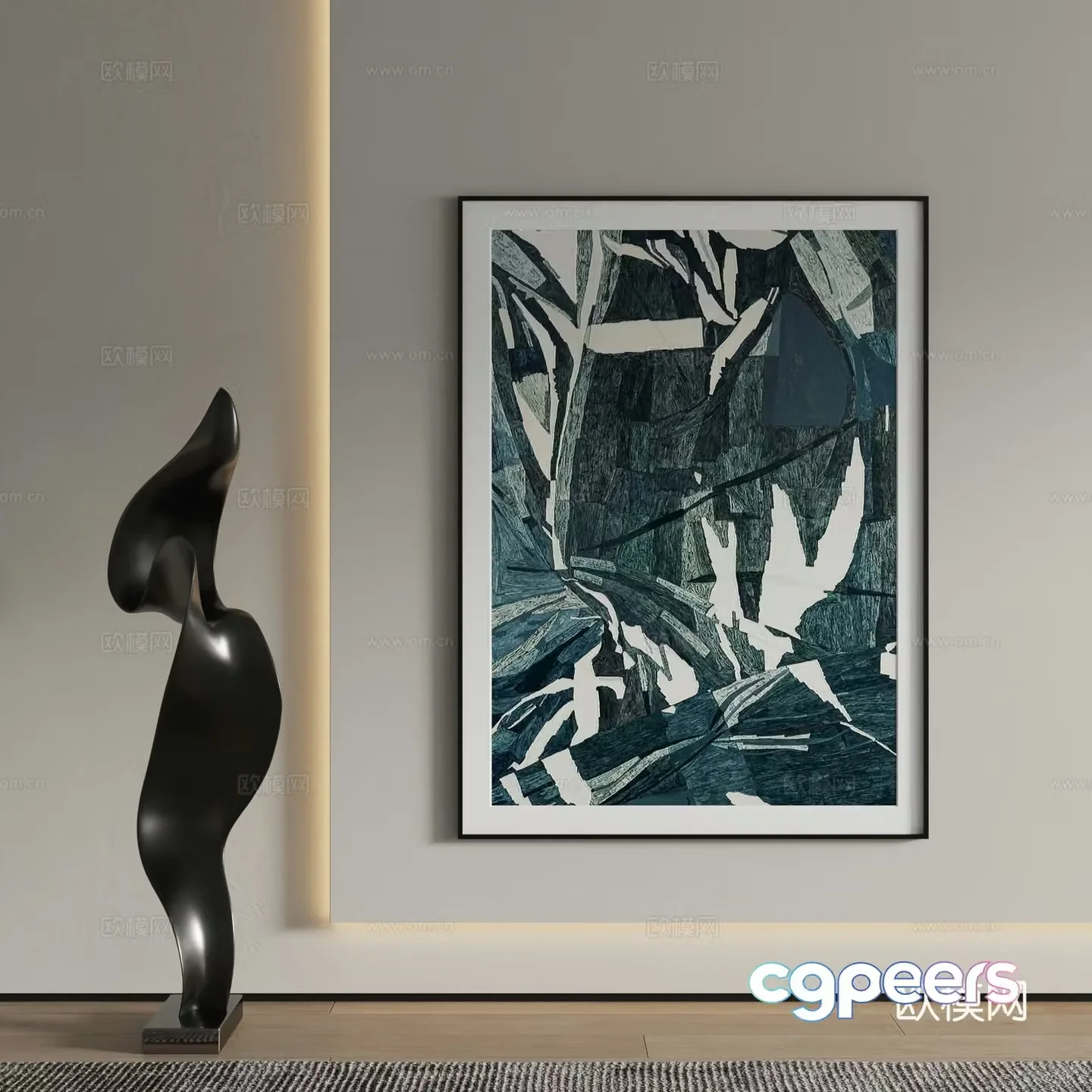 Decorative painting abstract painting hanging painting 3d model