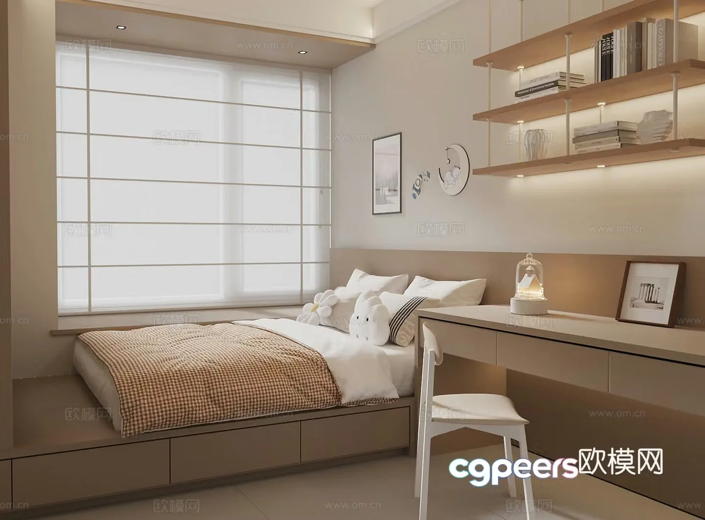 35 modern tatami bedroom children’s room 3d model