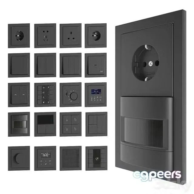 3ds Max Free – Jung LS Flat design set 2