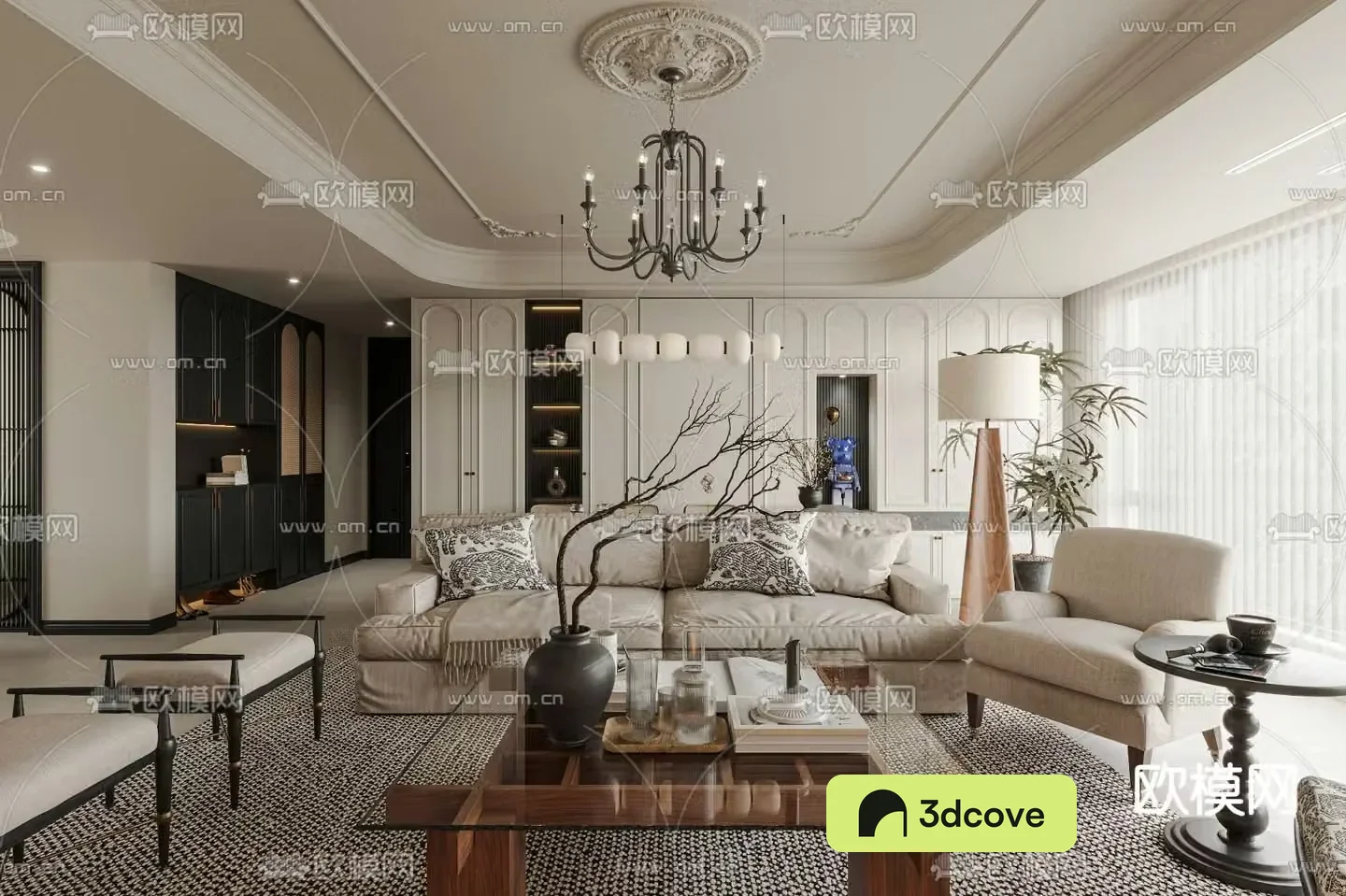 French living and dining room