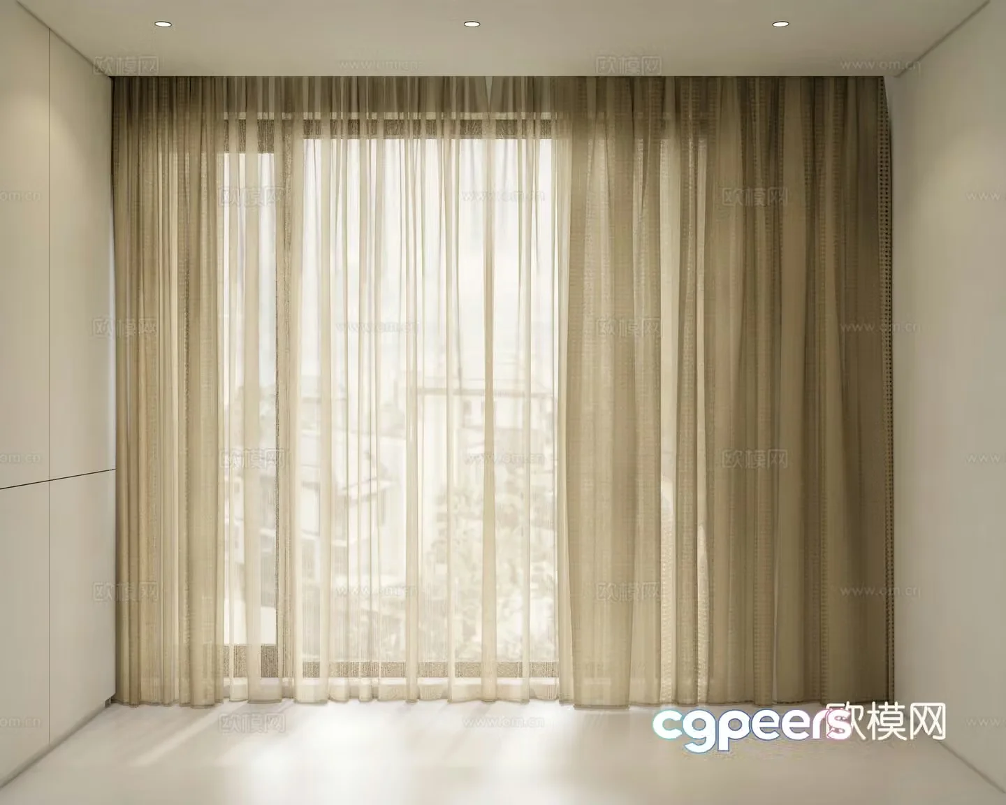 Modern curtain gauze curtain 3d model