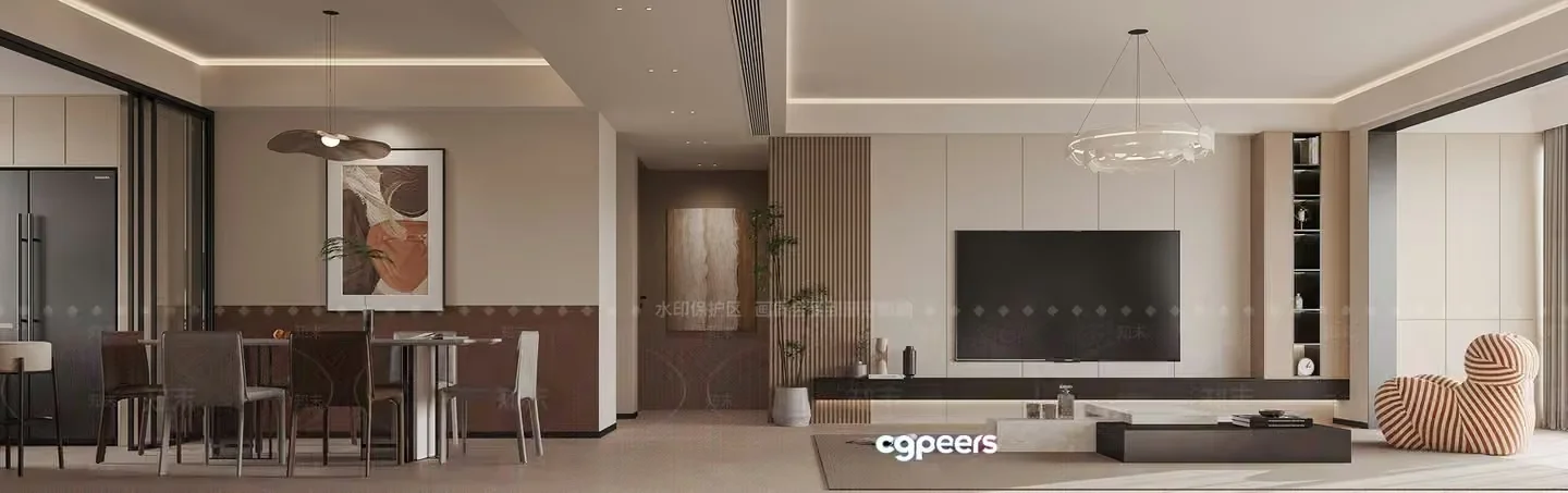 Modern Living Room 3D Model – 14069 – VRAY Render