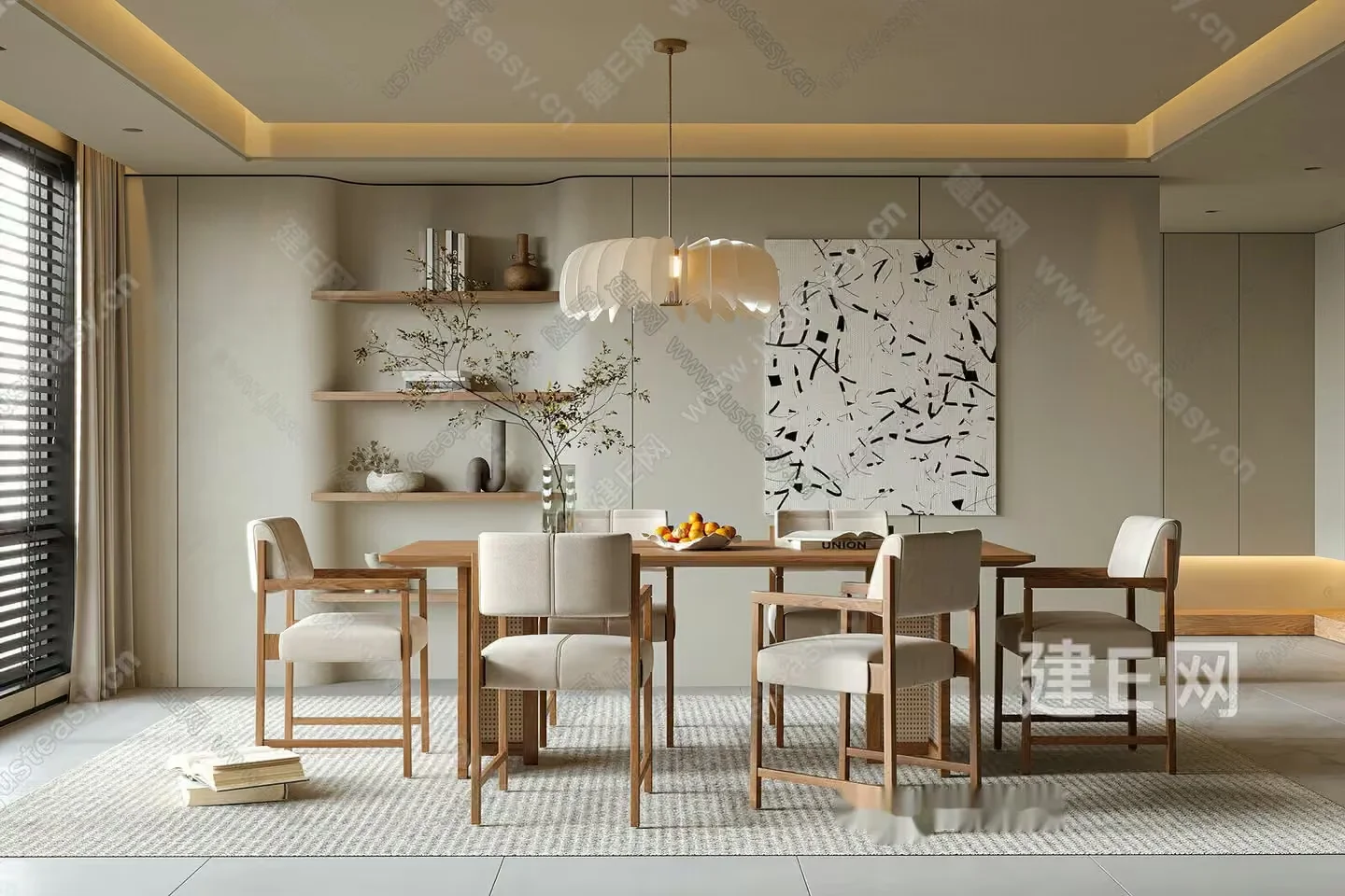 Modern Dining Room 3D Model – 9807 – VRAY Render