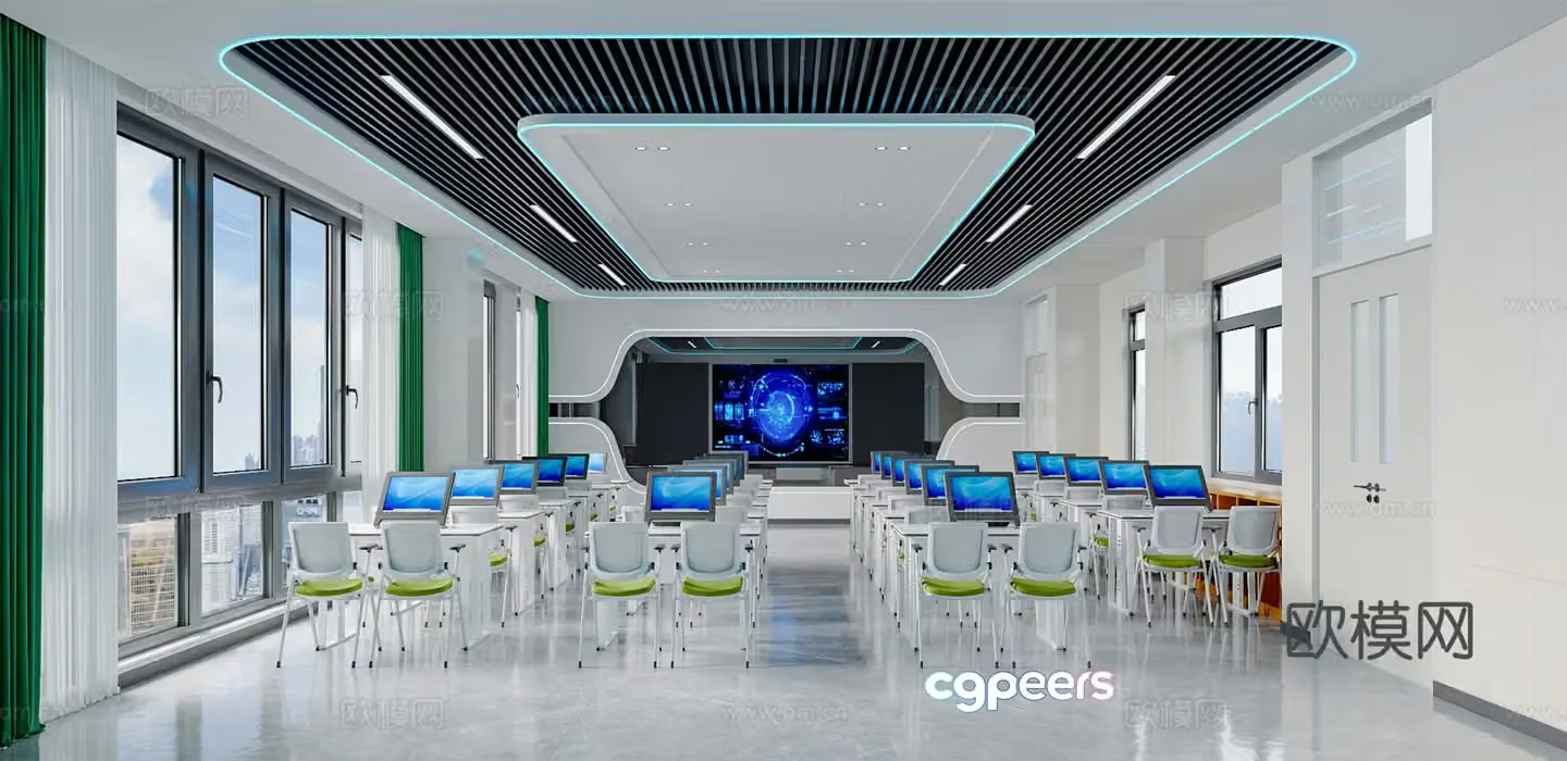 Technology classroom Multimedia classroom Smart classroom Computer room VR classroom 3D model