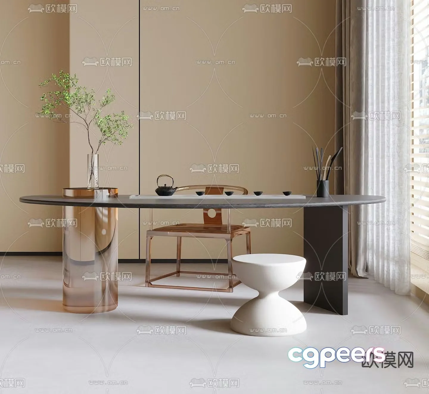 Modern tea table tea table 3d model
