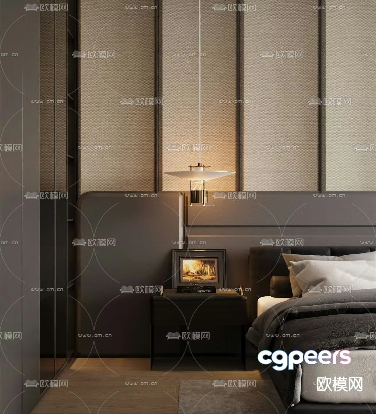 Bedside small chandelier 3d model