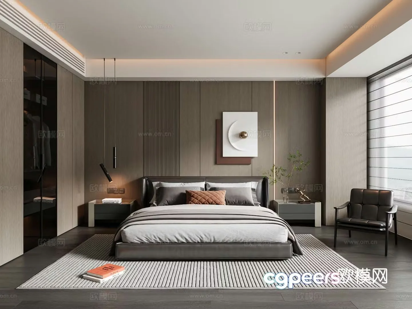 Italian style bedroom master bedroom 3d model