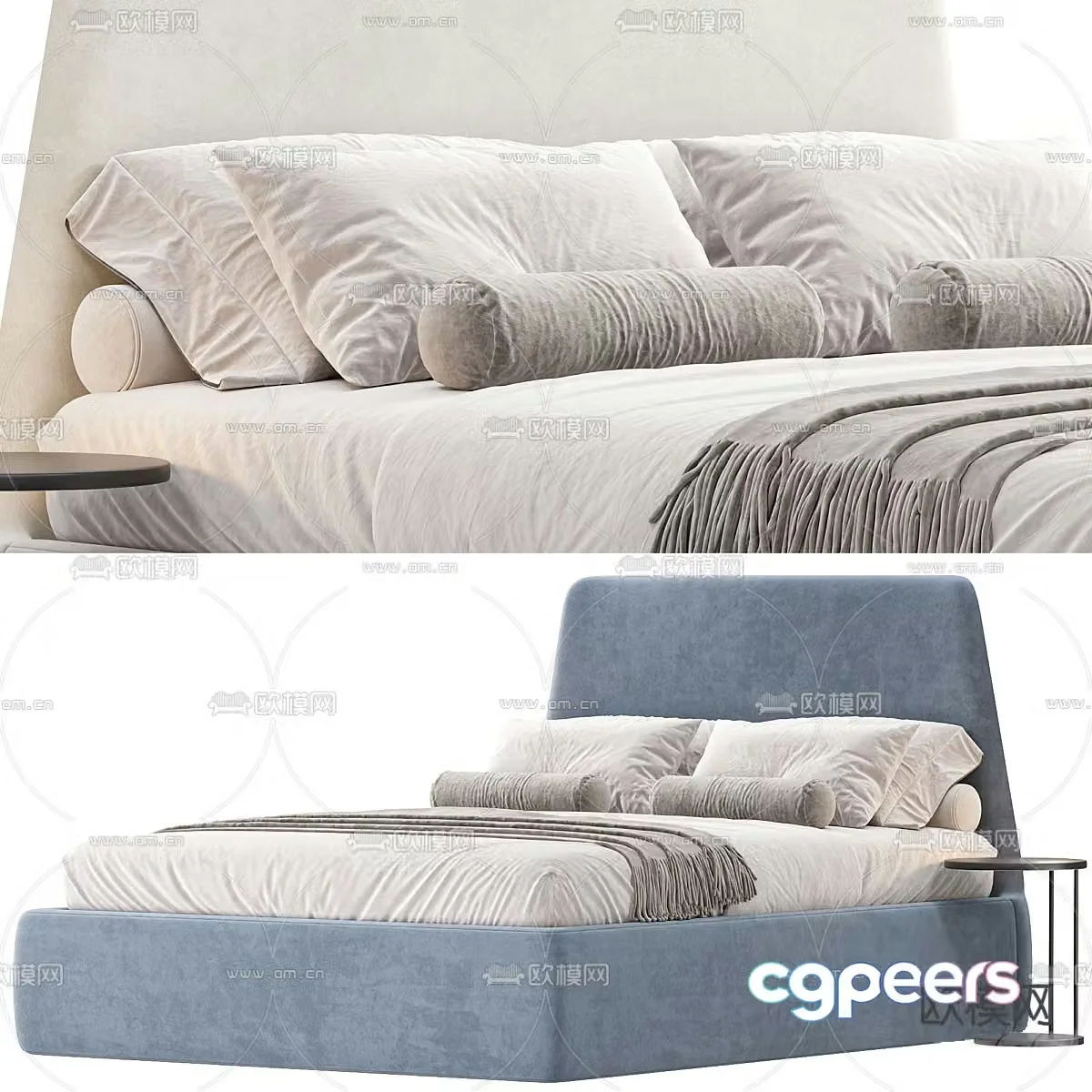 Nordic double bed 3d model