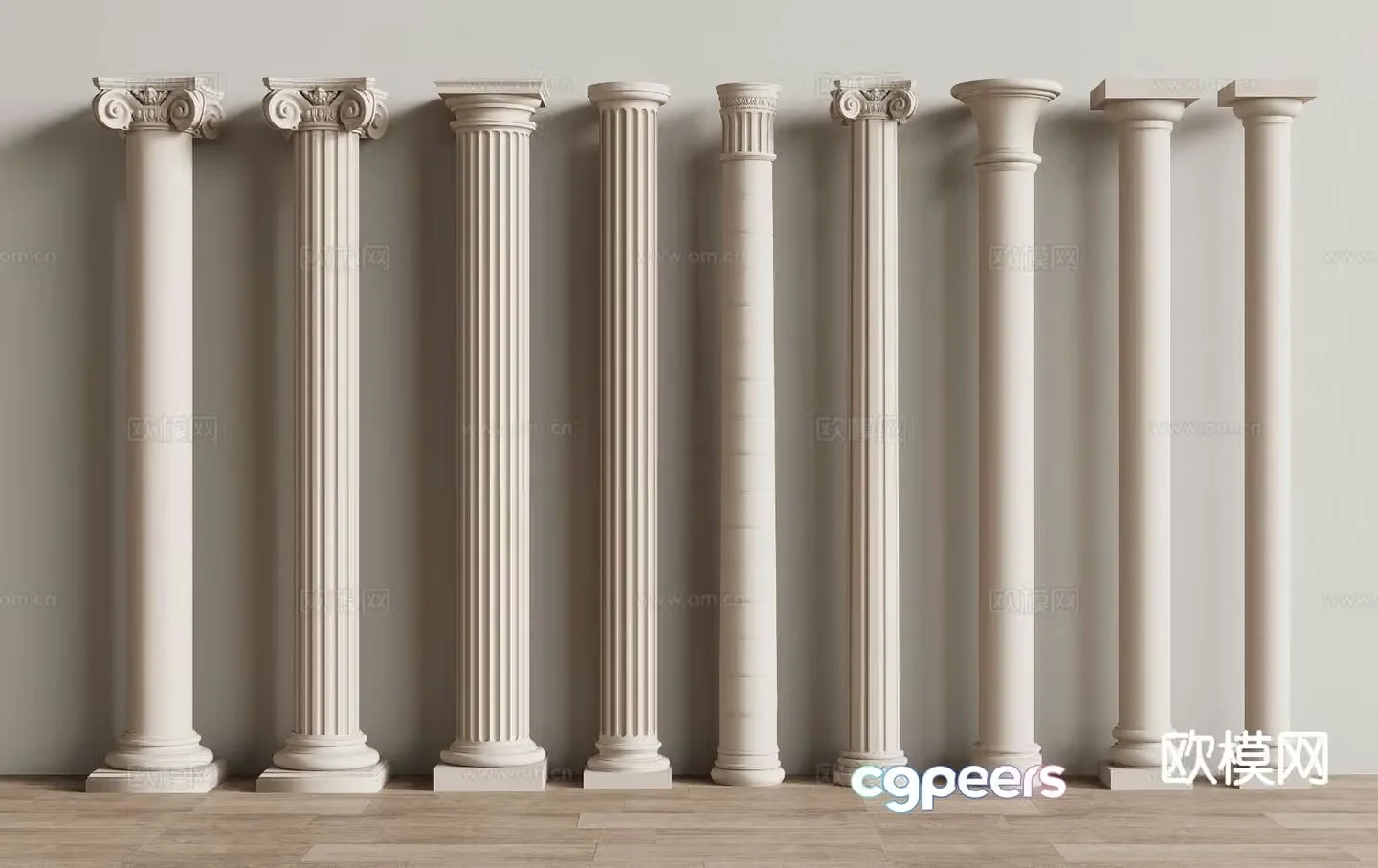 French gypsum column Roman column Cylindrical 3D model
