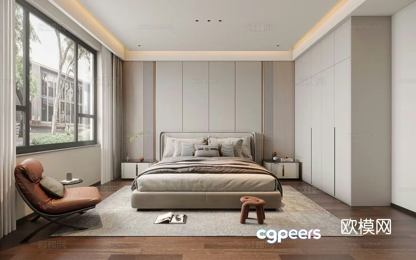 Modern bedroom master bedroom 3d model