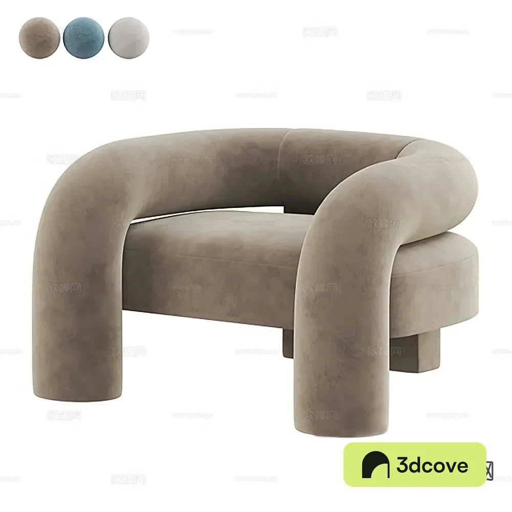 Modern velvet sofa single sofa